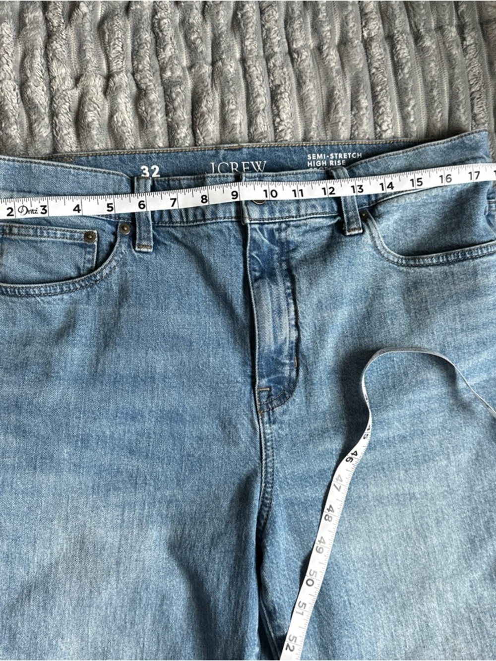 J. Crew Semi Stretch High Rise Cropped Kick Out wide leg Light Blue Denim Jeans - Picture 9 of 13